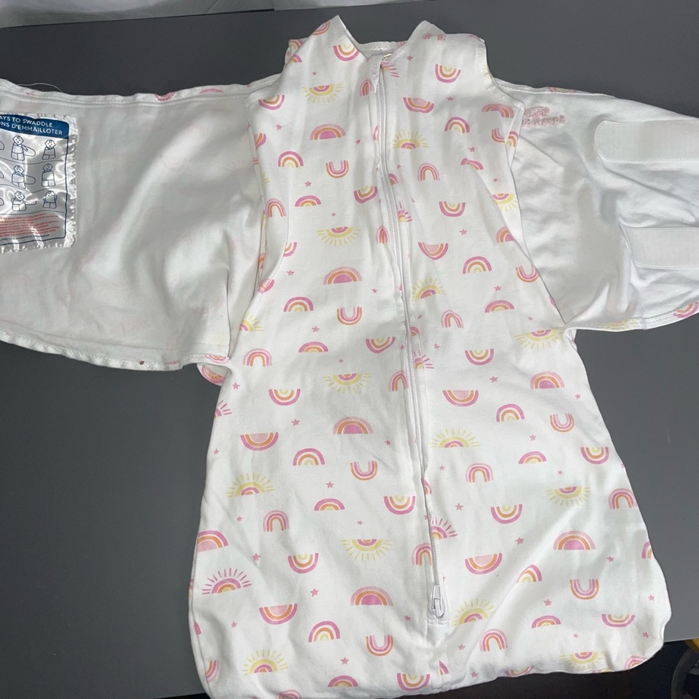 Halo White and Pink Sleep Sacks with Ruffled Details. Small 3-6 months.